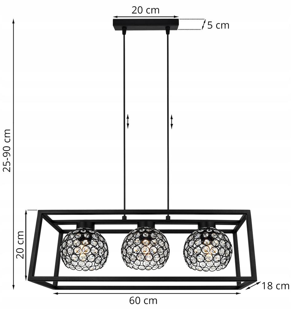 HÄNGELAMPE ELEGANTER KÄFIG KRISTALLKUGEL