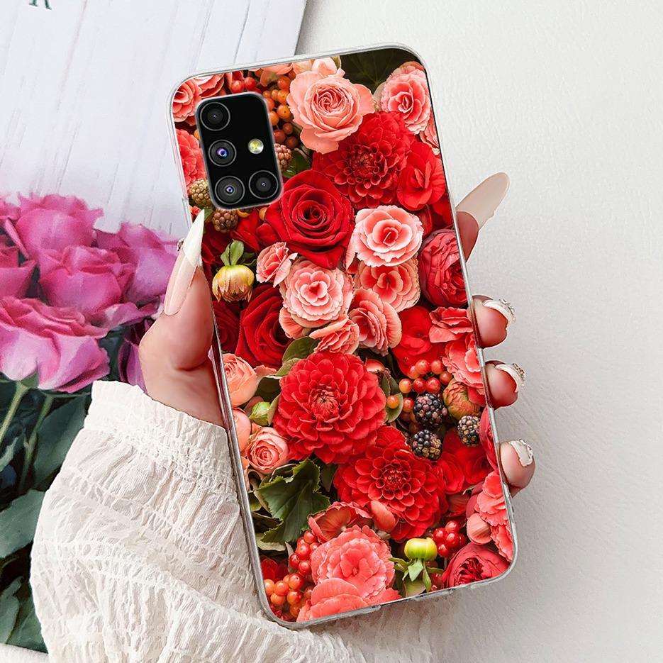 For Samsung Galaxy M51 Case SM-M515F Colorful Flower Painted Cover Soft Silicone Phone Case For Samsung M51 M 51 GalaxyM51 Shell