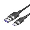 USB 2.0 A til USB-C 6A-kabel for Android, hurtiglading, 2 m