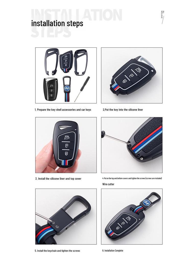 Custom Key Cover for Beijing Hyundai Santa Fe & Grand Santa Fe (2015 Models)