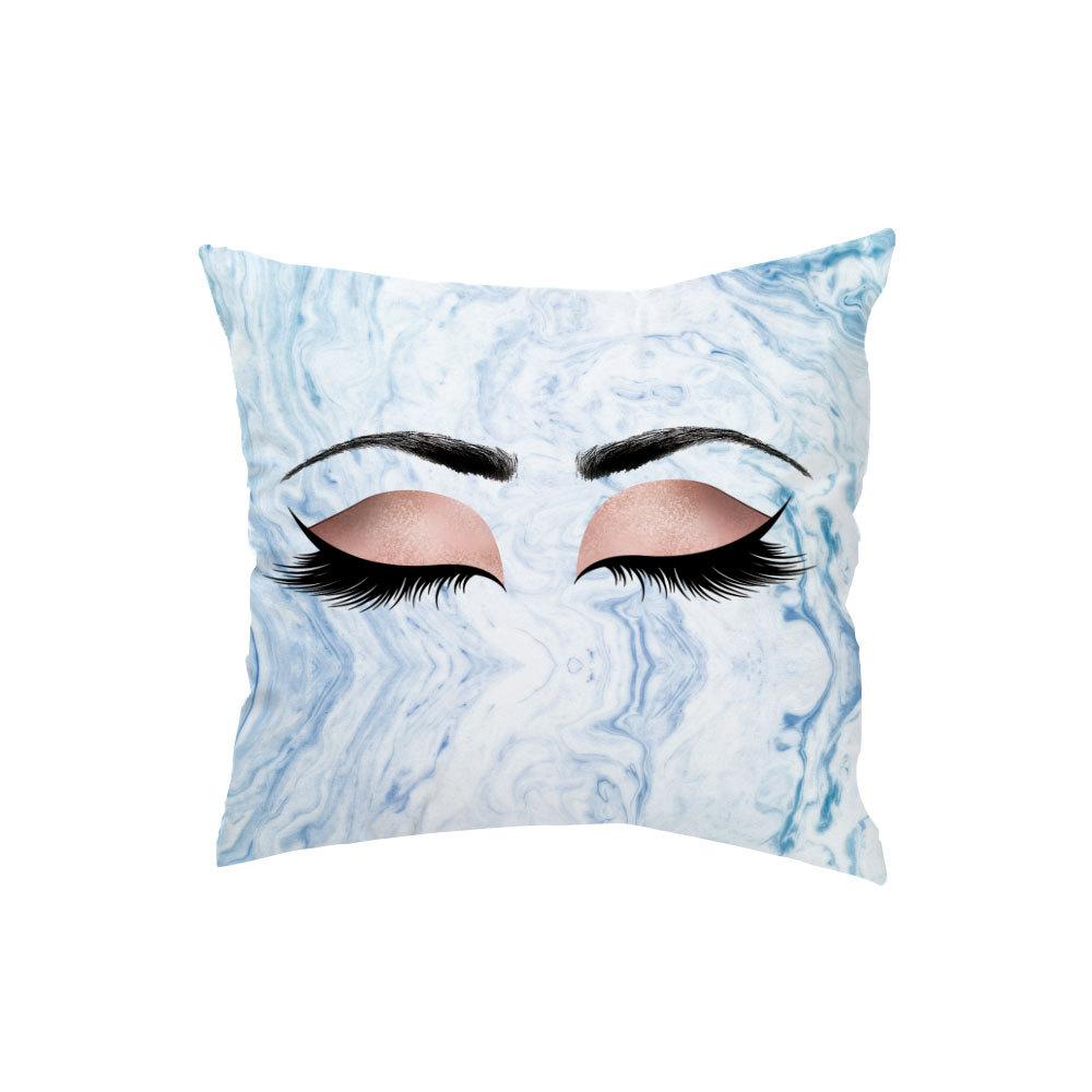 Marble Bright Diamond Eyes Eyelash Pillow Case Sofa Cushion Manicure Decoration Pillow