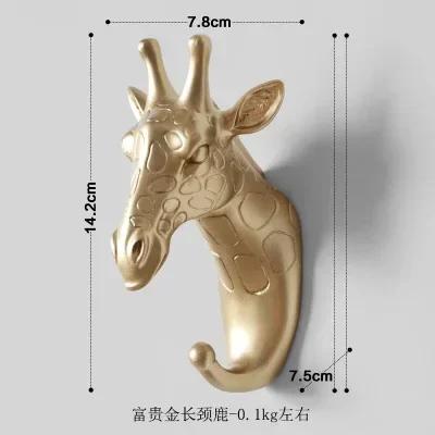 Animal Head Wall Hooks Horse Giraffe Elk Elephant Coat Hat Rack Decorative Wall Hanger Bathroom Bedroom Home Decor Accessories