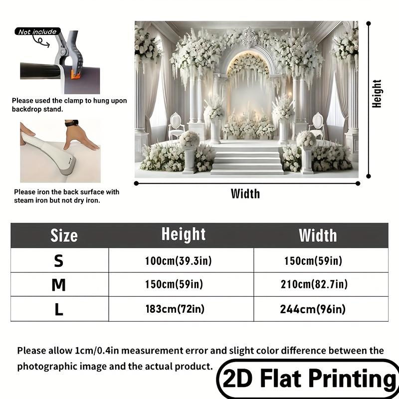 2D Flat 1 Piece Elegant White Floral Arch Party Banner Versatile Indoor and Outdoor Decoration No Need for Electricity