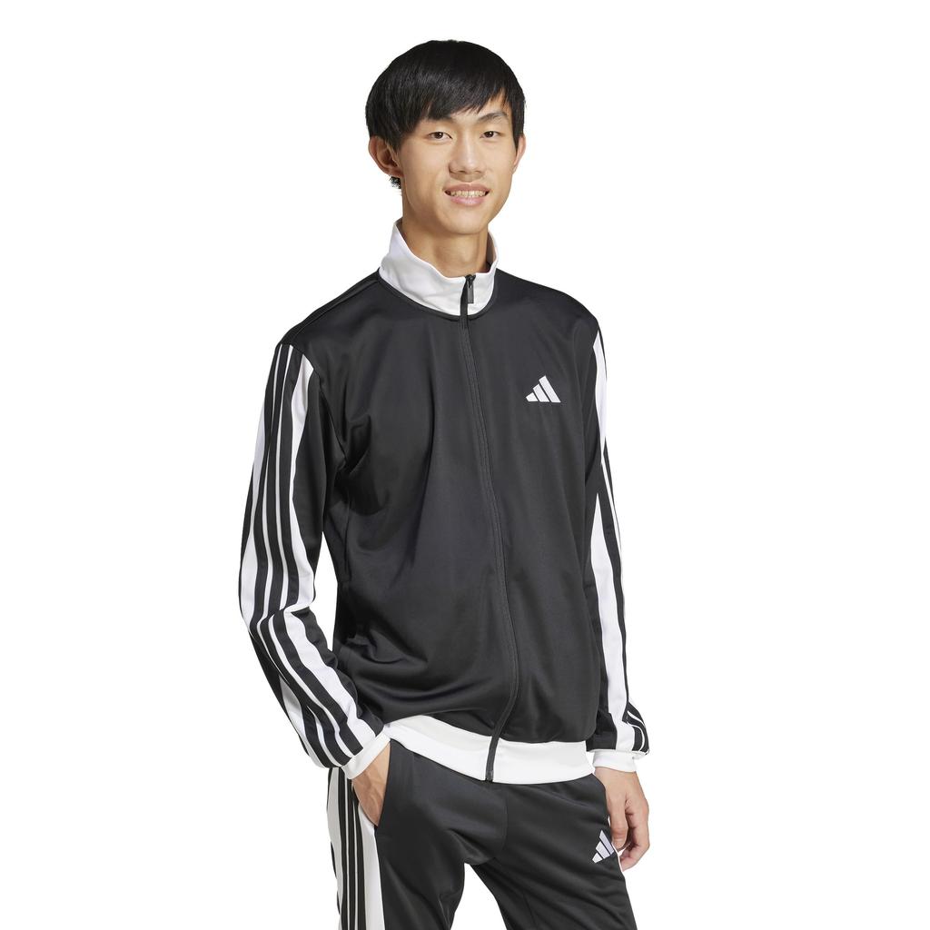 Adidas Tricot Regular Fit Colorblock Track Jacket Black Size Men's 3-Stripes KQI85, (JI8838), J/XL