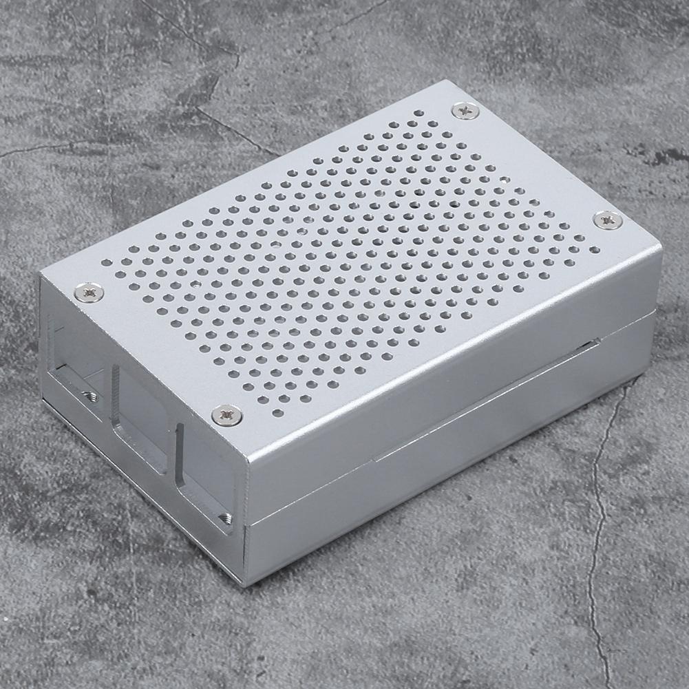 Metallkabinett Kjøleribbe Støvtett Chassis Hovedkortdeler for Raspberry Pi 3 Modell b