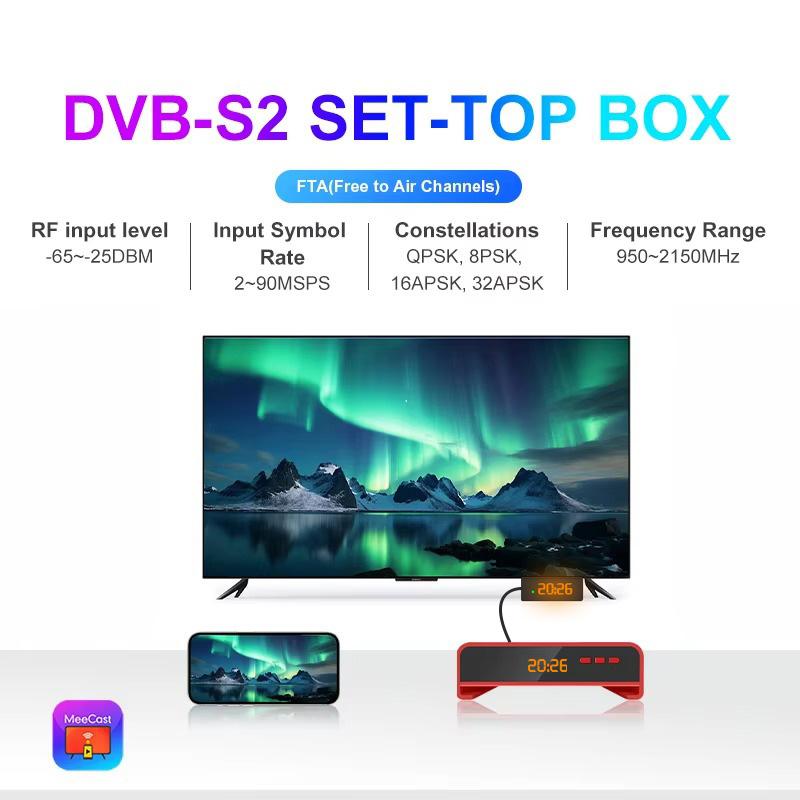 Ricevitore TV Satellitare Digitale FTA Koqit V5H Mini Smart Meecast DVB-S2 H.265 Hevc Ricevitore Satellitare USB PVR Full HD 1080P