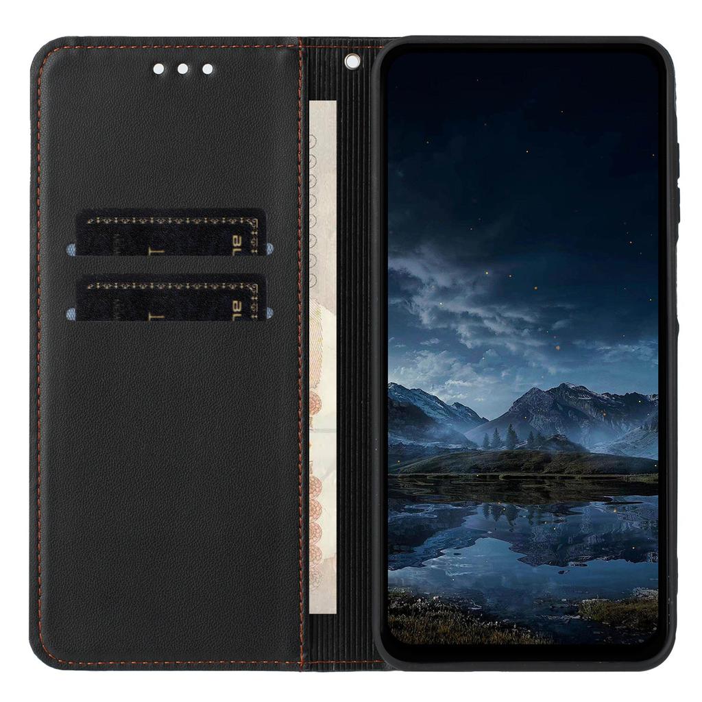 Wallet Case for Honor X60 Pro 5G/X9c 5G/Magic7 Lite 5G Line Imprinted Leather Stand Phone Cover with Wrist Strap