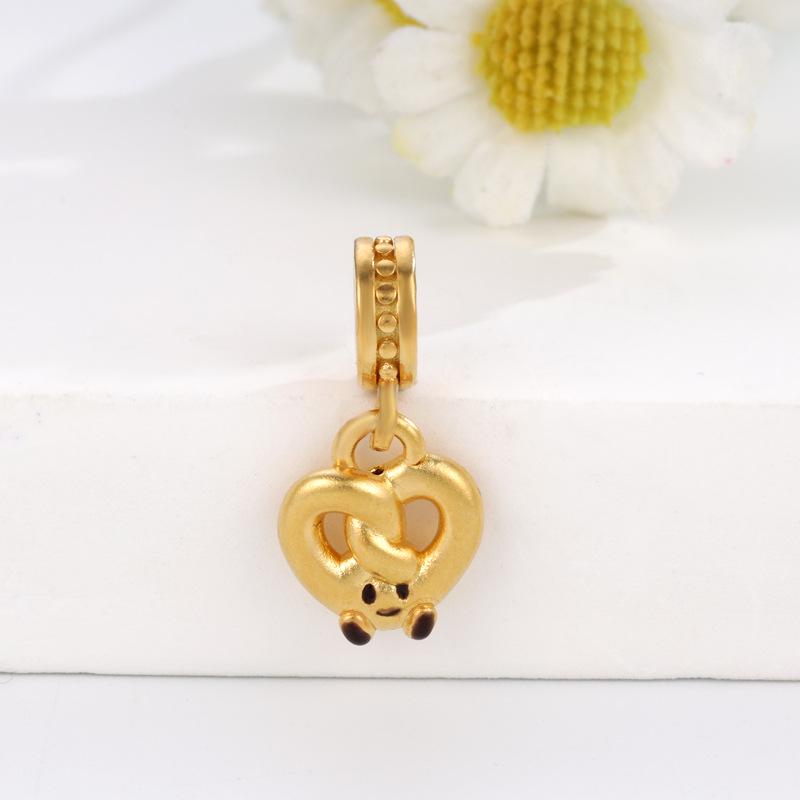 S925 Sterling Silver Painted Luck Bead DIY Jewelry Accessories with Water Knot Design and Handmade Braided Rope