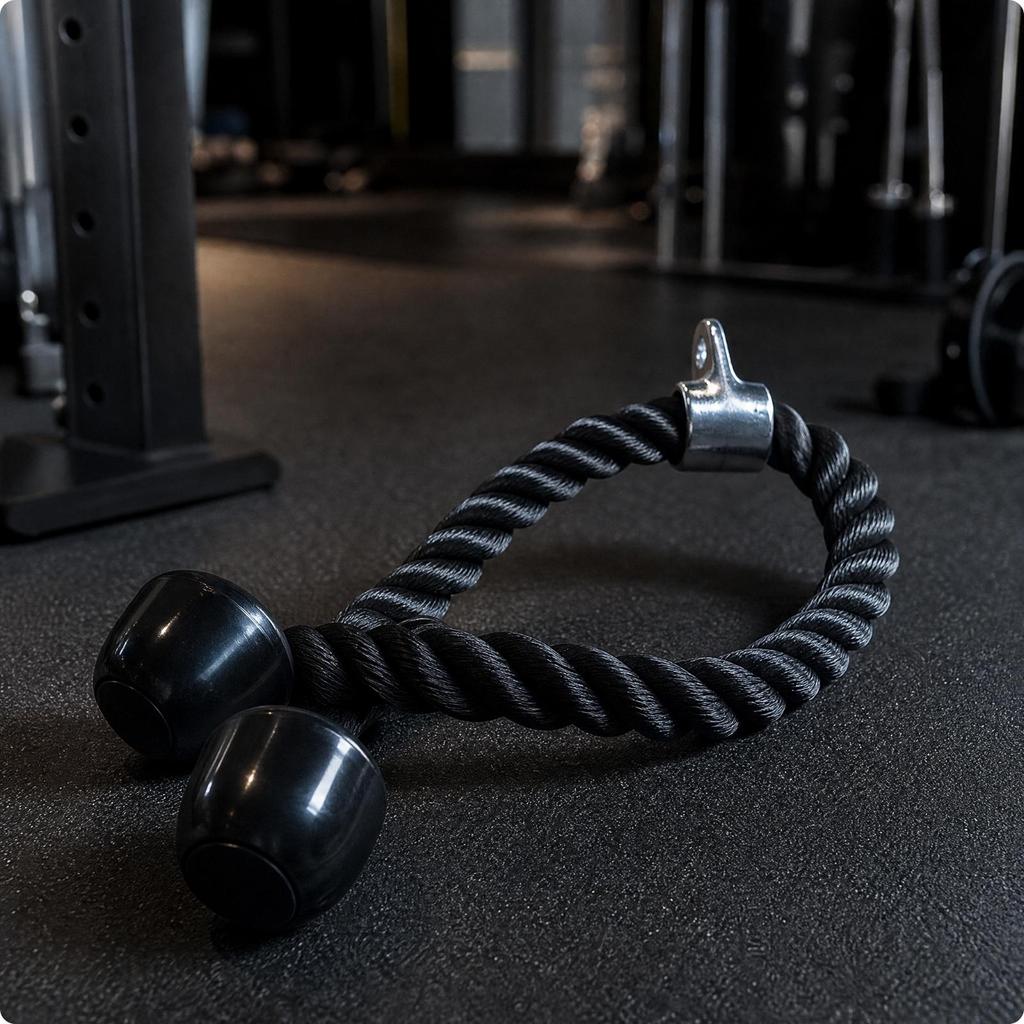 Triceps Rope with Rotating Connector Strong Cable Pull Non-Slip