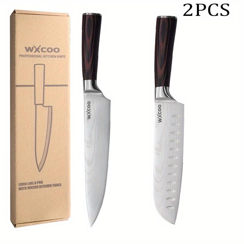 2PCS Stainless Steel Knife Sharpener Professional Kitchen Kitchen Knives Professional Chopper Utility Knife Boning Knife Chef Knife
