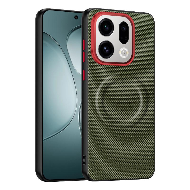 

For OPPO Find X9 Pro X9 Case Magnetic Soft TPU+Nylon Woven Leather Back Anti-Fingerprint Cover for OPPO Find X 9 OPPO Find X9