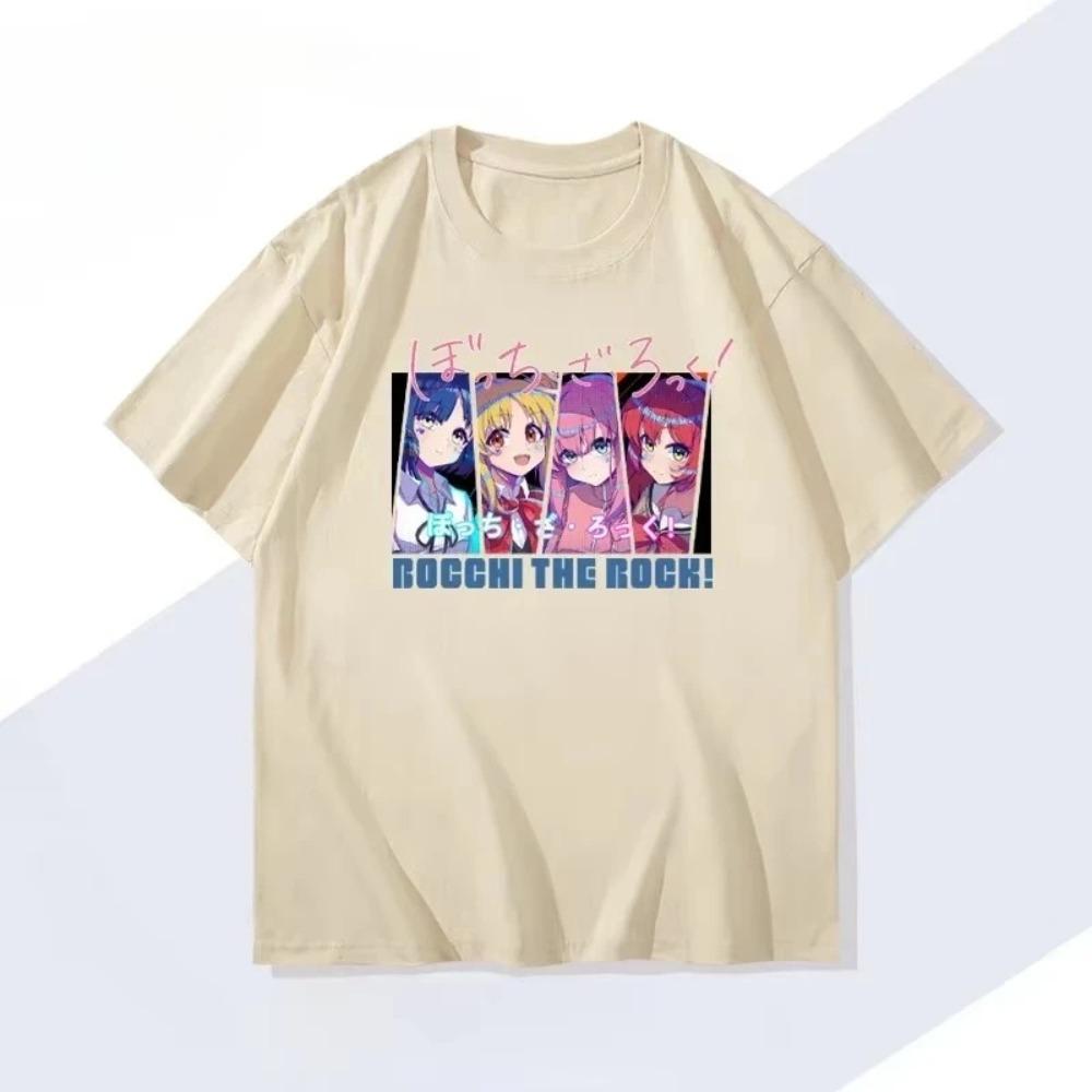 Bocchi the Rock! Kessoku Band Vertical Panel Anime Graphic T-Shirt, Unisex Oversized Casual Streetwear, Slice of Life Anime Fan Gift
