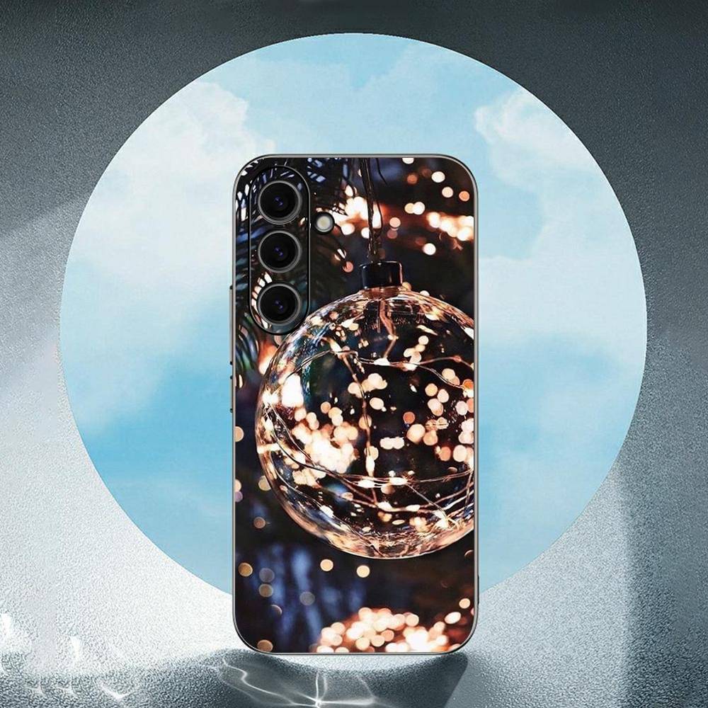 Landscape Winter Light Luxury Black Phone Case For Samsung Galaxy S23 S24 S25 Ultra S22 Plus S21
