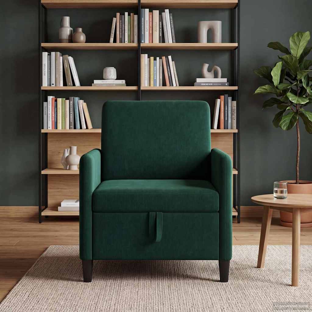 Storage Sofa in Dark Green 72 x 78 x 87 cm Polyester