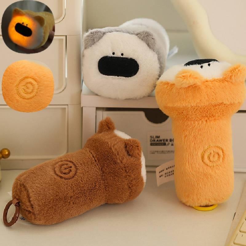 Cute Creative Flashlight Dog Plush Doll Perfect For Kids Gifts And Comforting Sleep
