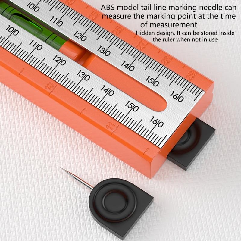 Multifunctional Foldable Angled Ruler Adjustable Positioning Scribing Protractor Marking Depth Measurement Tool Woodwork