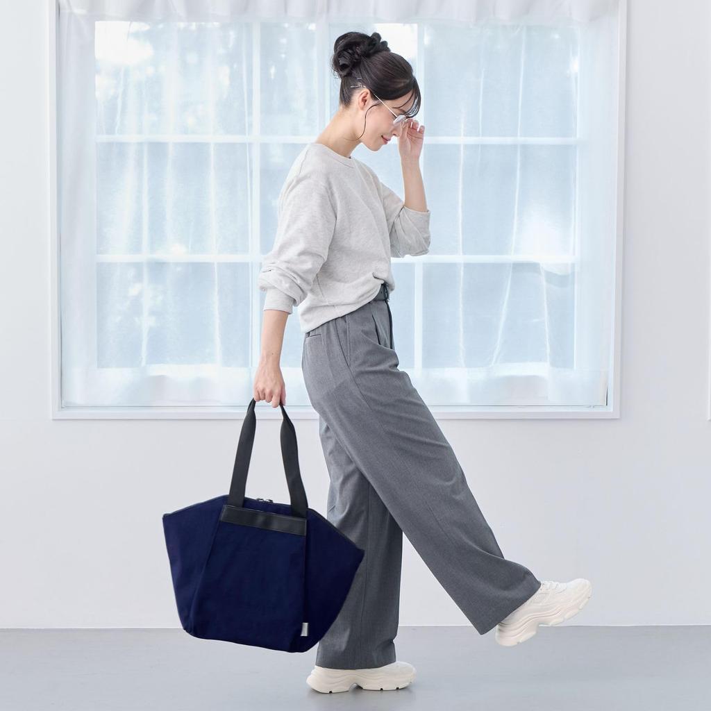Rootote Tote Bag, Solid Color, Large Capacity, A4 Size, Shoulder Strap, Unisex, LT Medium, Front Opening - A 3669 (03 Cocoa Brown)