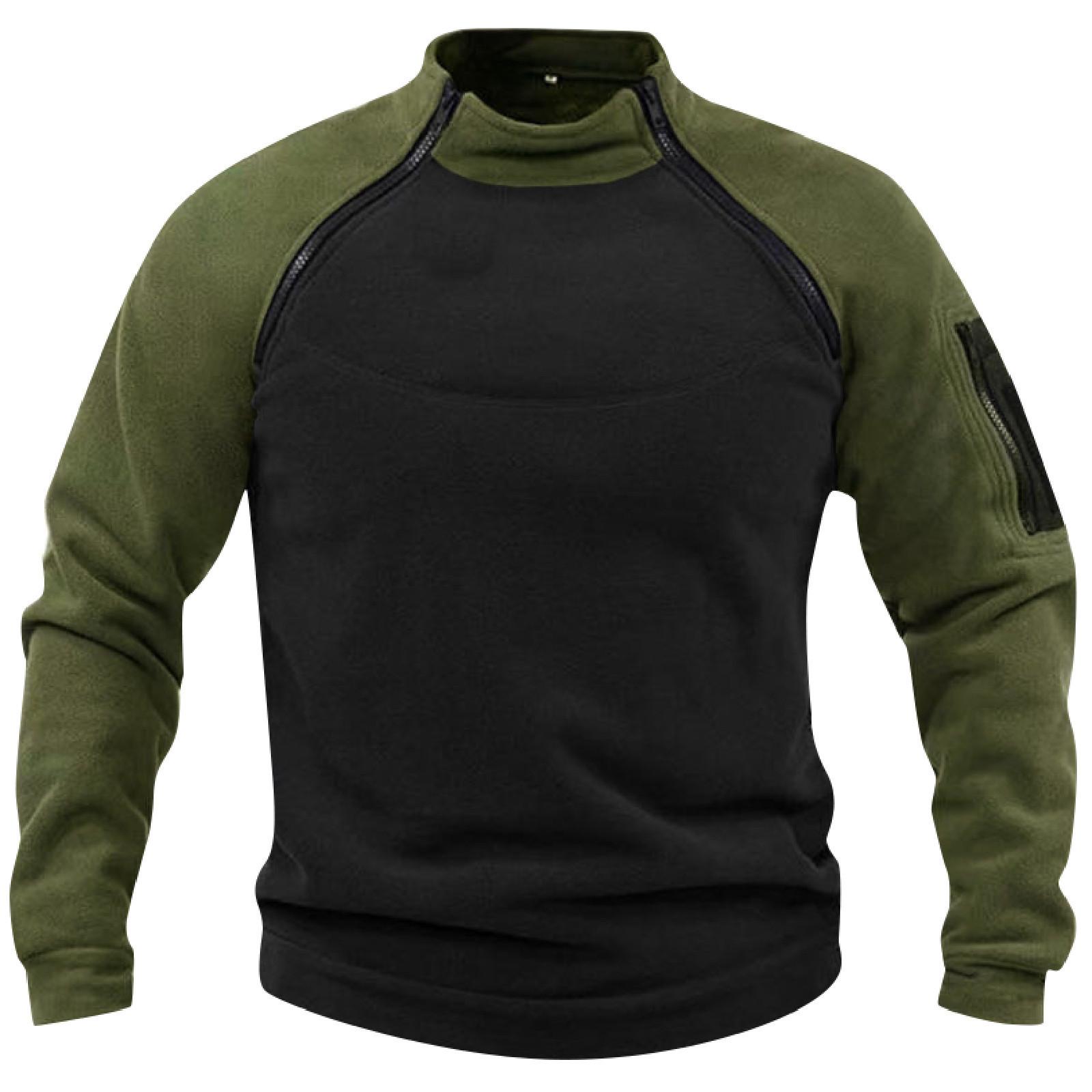 

Мужская уличная куртка, одежда для охоты, теплый флисовый пуловер на молнии, мужское ветрозащитное пальто на весну и зиму, термобелье XXXXL армия зеленый