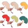 Cheongsam Dance Props Double-sided Ginkgo Round Fan Vintage Portable Hand Circular Fan Exquisite Rice Paper Fan Summer Decor
