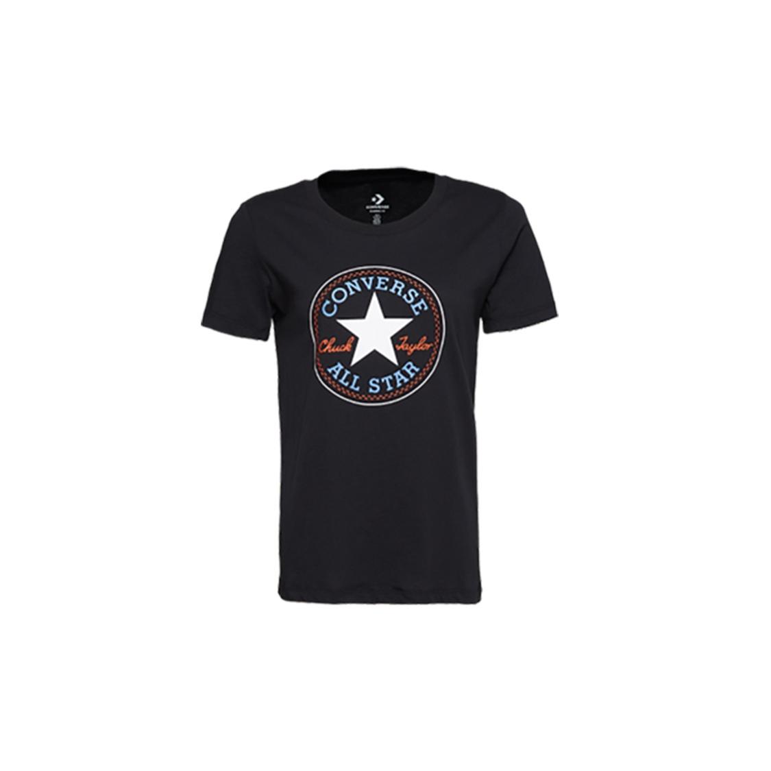 (WMNS) Converse Chuck Taylor All Star Round Neck Short Sleeve  Black  Women s 10017759-A03 M