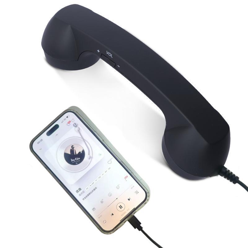 Retro Telephone Style Type-C Plug Mobile Headset with External Microphone