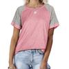 2026 Spring/Summer New Round Neck Color Block Short Sleeve Women's T-Shirt Top