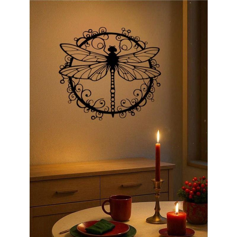 Металлическое Настенное Искусство Стрекоза Садовая Терраса Украшение Прочное Водонепроницаемое Уличное Подарок
