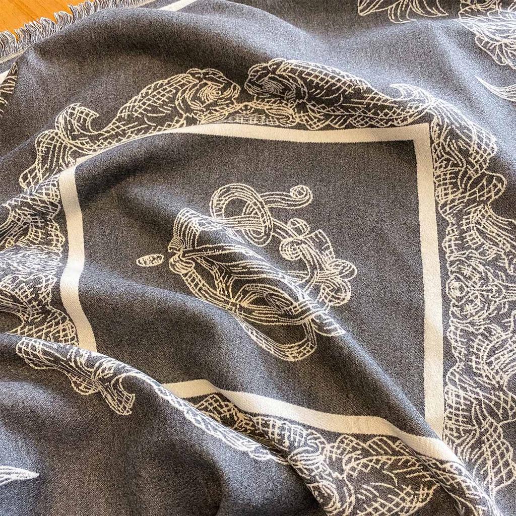 Women Winter Wrap Scarf Double-Sided Imitation Cashmere Fashion Shawl Wrap Vintage Thick Bufanda Blanket Large Square Scarf