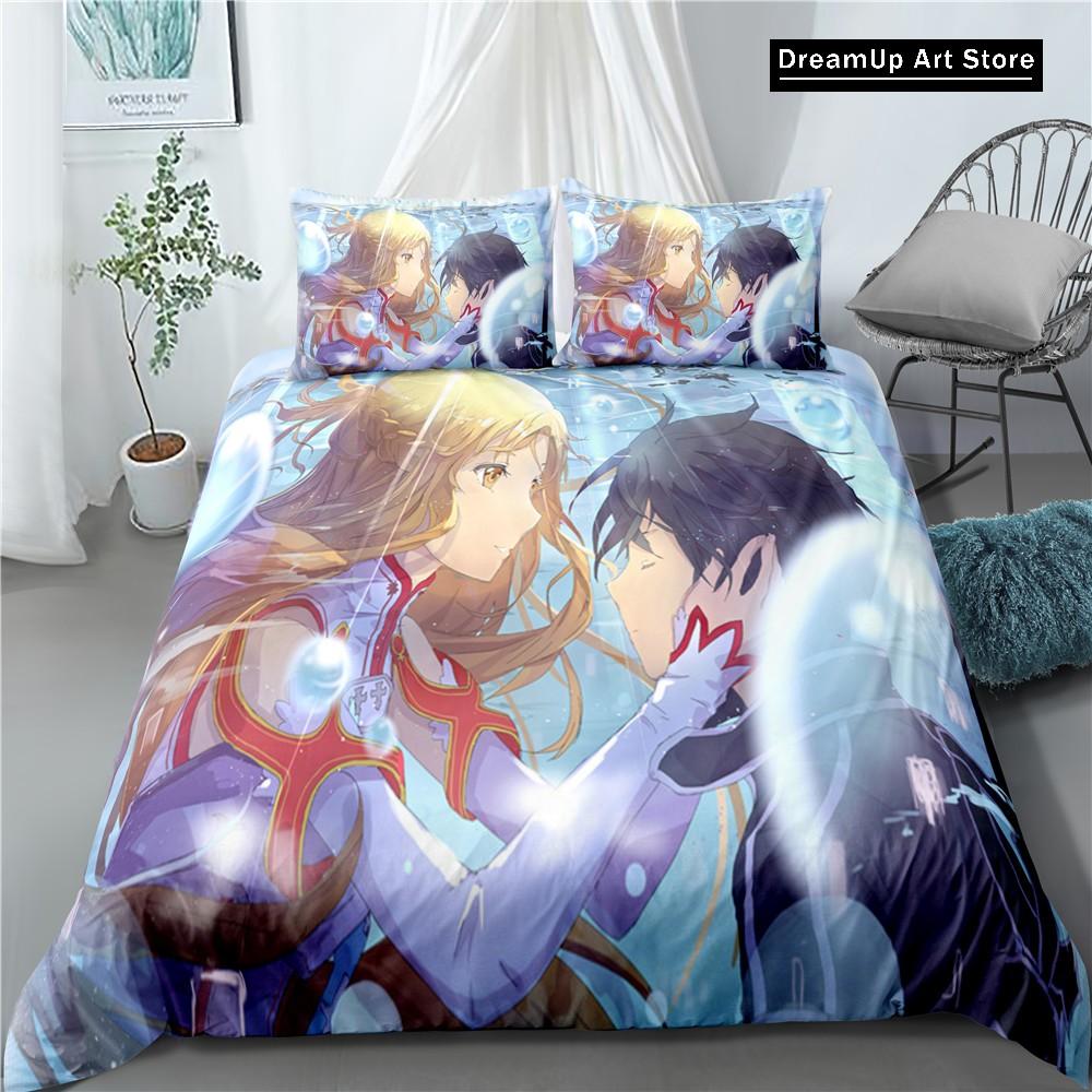 3D Print Fashion Anime Sword Art Online Bedding Set Boys Girls Twin Queen Full Size Duvet Cover Pillowcase Bed Adult Bedroom