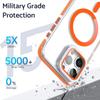 For iPhone 16 Pro Magnetic Case TPU Acrylic Clear Phone Back Cover with Lens Protector Kickstand
