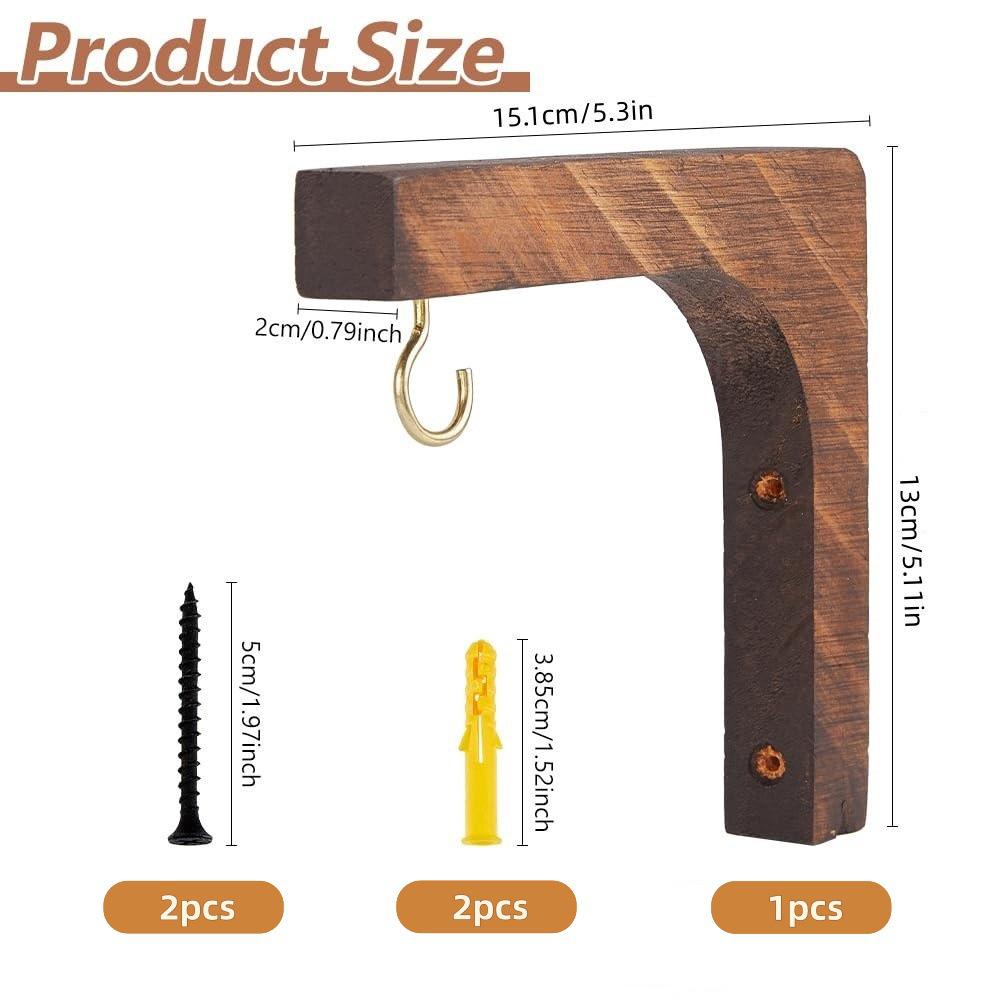 Wooden Wall Hook for Indoor Plant Hanging and Storage