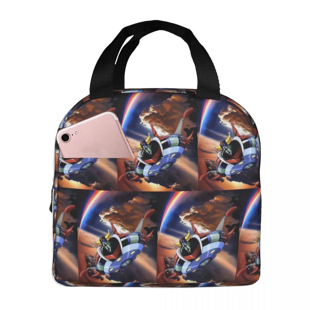Goldrake Goldorak Anime Mazinger Z UFO Robot Grendizer Insulated Lunch Bag for Women Portable Food Boxes Thermal Lunch Box Tote