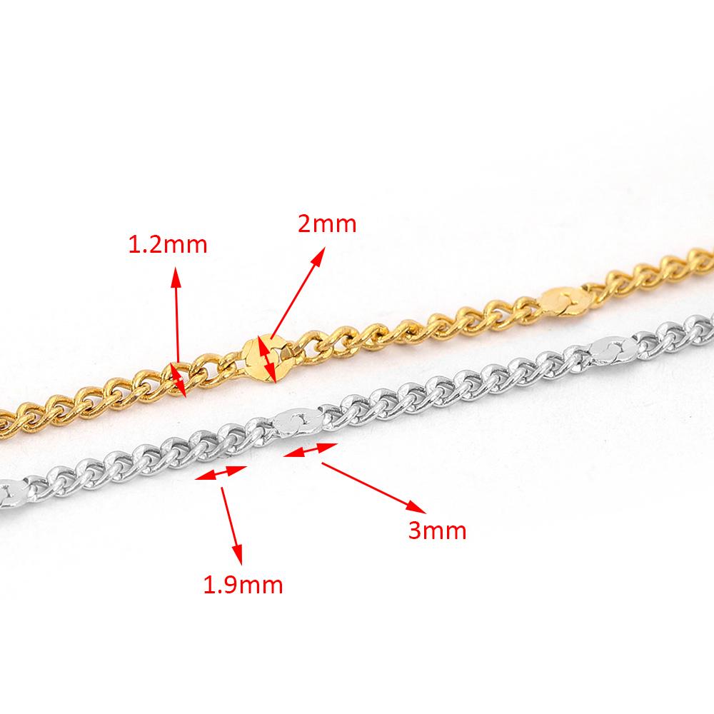 10meters/2meters Stainless Steel Sequins Chain for Jewelry Making Findings DIY Gold Color Bracelets Necklace Chain Accessories