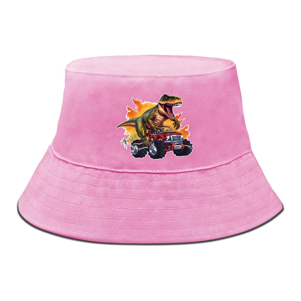 Bucket Hat With Dinosaur Monster Trunk Print , Fisherman Hat Summer Trendy Foldable Beach Cap