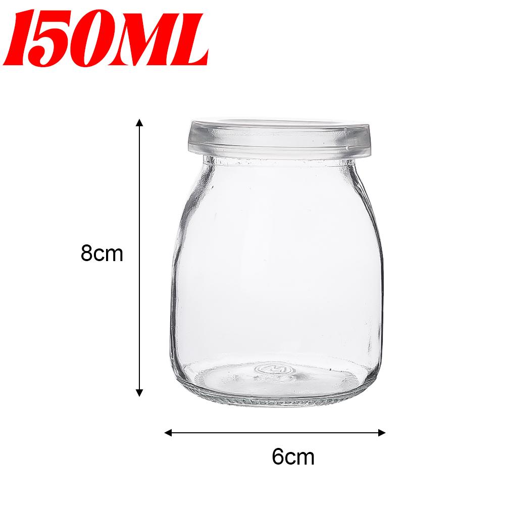 100/150/200ML Pudding Glass Bottle with PE Lids Clear Jars for Yogurt Jam Honey Home Kitchen Baking Accessories Creative Gifts
