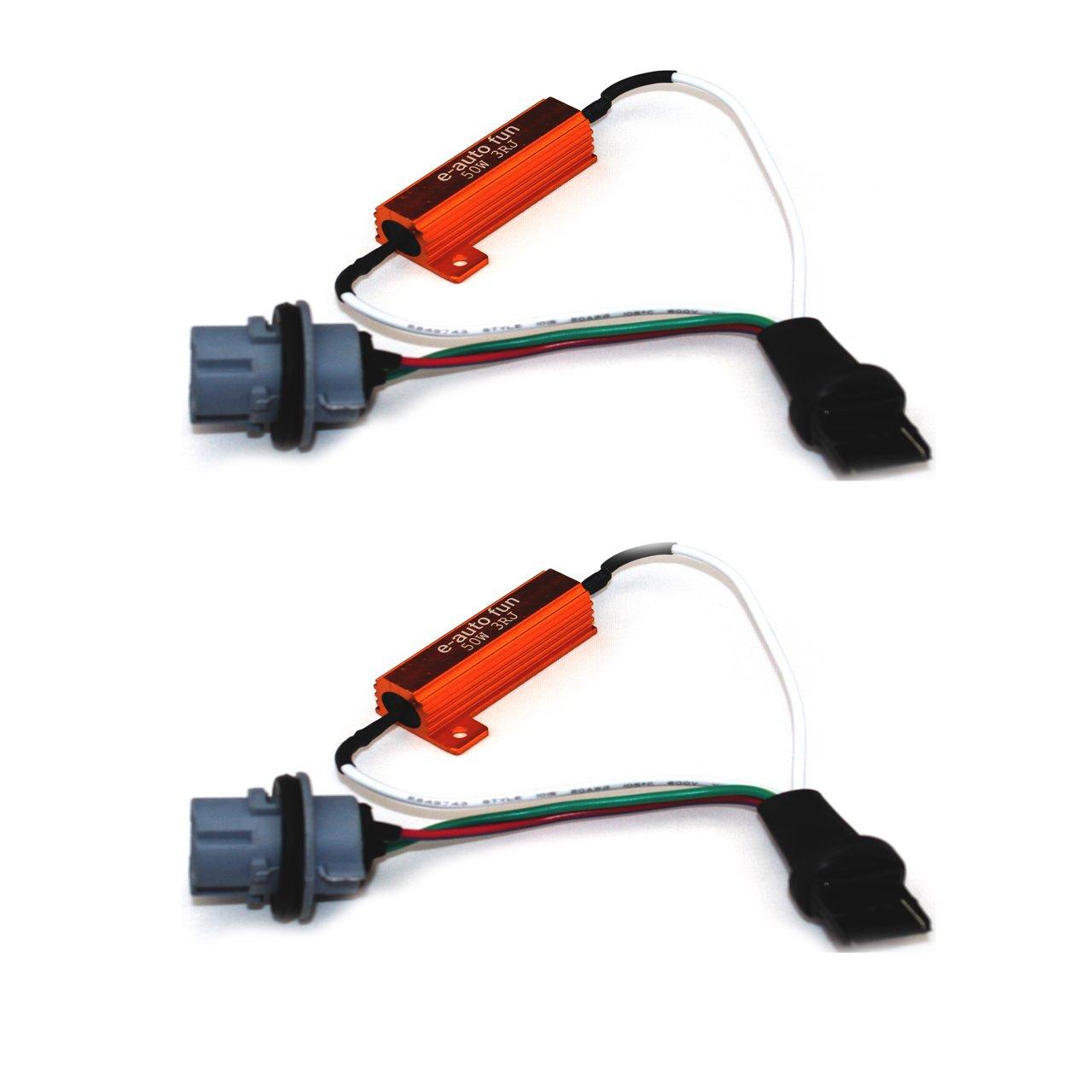 

e-auto fun Genuine T20 Universal LED Turn Signal Replacement Socket Unit 3 Ohm 2 3Ω