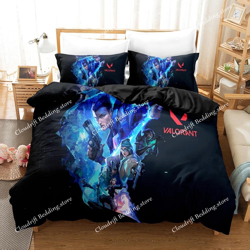 Nuovi Set Biancheria da Letto per Gioco VALORANT Set Copripiumino Con Federa Letto Singolo Matrimoniale Queen King Biancheria da Letto Tessuti per la Casa