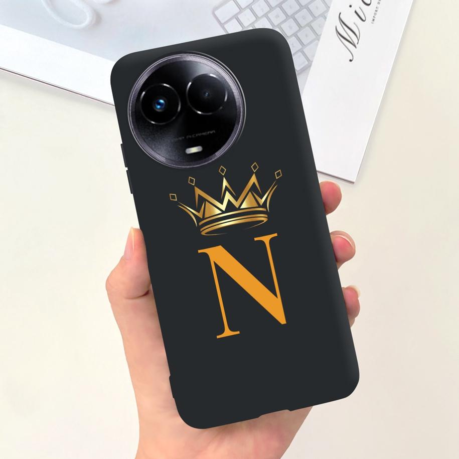 For Realme 11 5G Case Cute Crown Letters Silicone Soft TPU Shockproof Cover For Realme 11X 5G RMX3785 Funda Realme11 Phone Cases