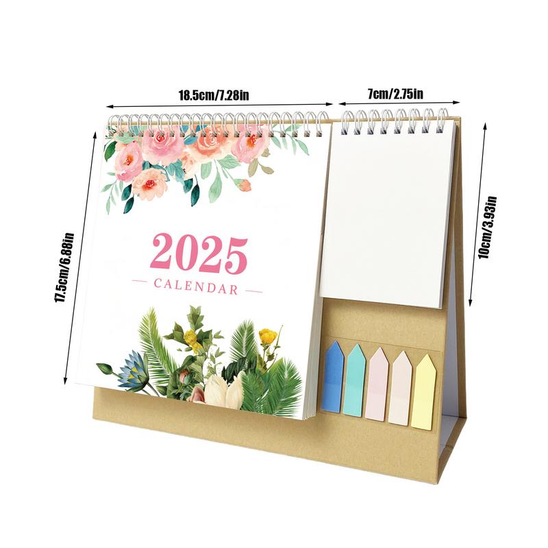 2025 Desk Calendar 2025 Monthly Floral Desktop Planner Calendar Multi-Purpose Calendar Decoration For Home Dormitory Work Area