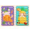 Kids New Wooden Two-sided Strip 3D Puzzles Wood Vehicle Fruit Jigsaw Puzzle Toy for Children Baby Learning Educational Toys Gift