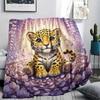 1Pc Cartoon Print Flannel Blanket, High Quality Comfortable for All Seasons, Home Decor, Warmth and Comfort, Perfect for Christmas Birthday Gift