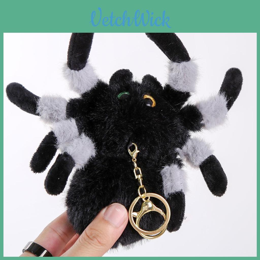 Gray Green Brown Spider Plush Doll With Short Hair For Bag Accessories And Gift Ideas For Girls