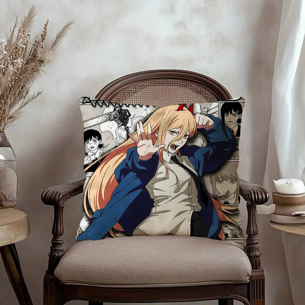 Power Anime C-Chainsaw M-Man Personalized Pillow Dust Cover Bedroom Kids Party Decoration Pillowcase Birthday Children Gift