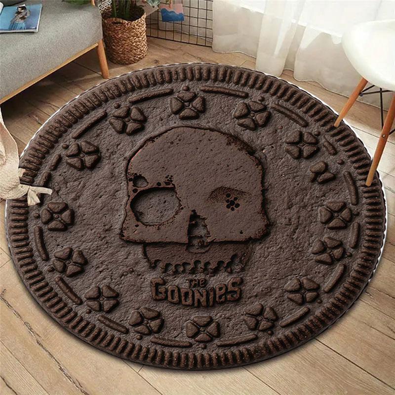 Cookie Style The Goonies Round Area Rug,Carpet Rug for Living Room Bedroom Sofa Playroom Decor,Non-slip Floor Mat