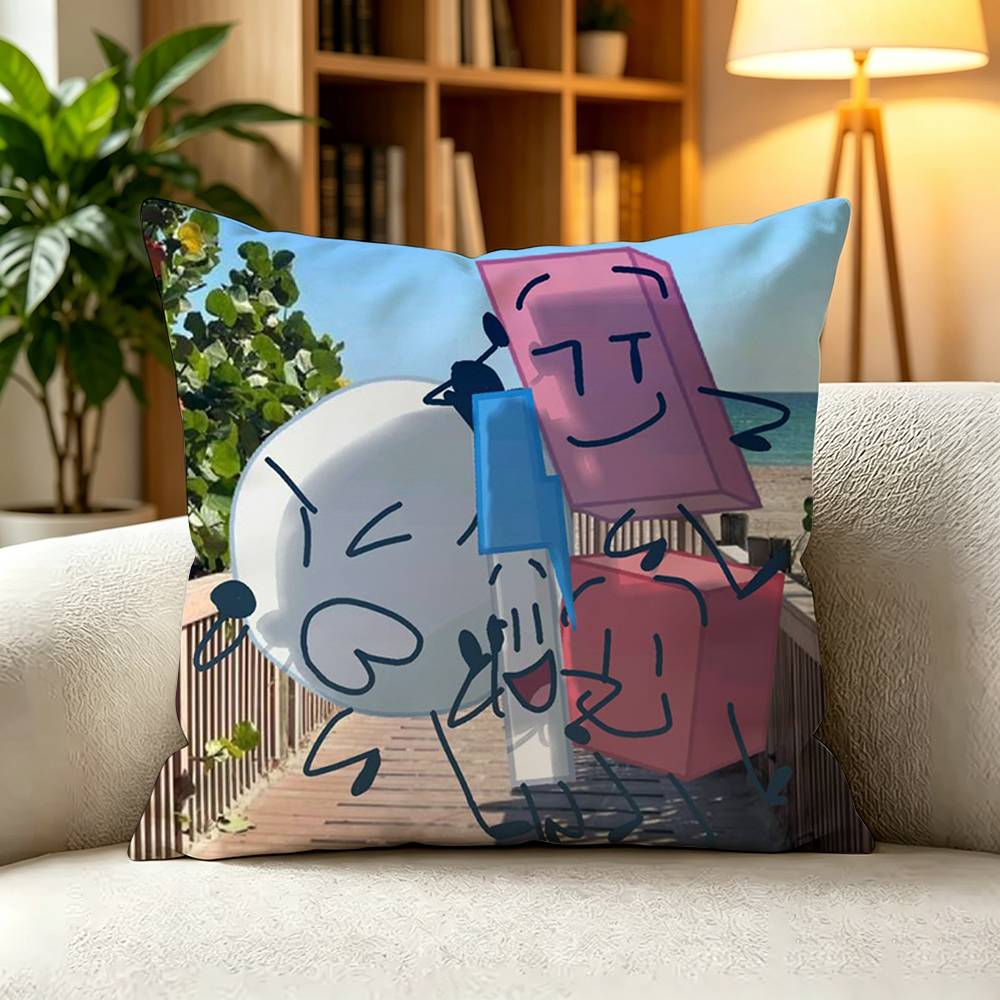 CCute Chibi Battle for Dream Island Pillow Case Square DoubleSided Sofa Cushion Cover Bedroom Bedside Pillow