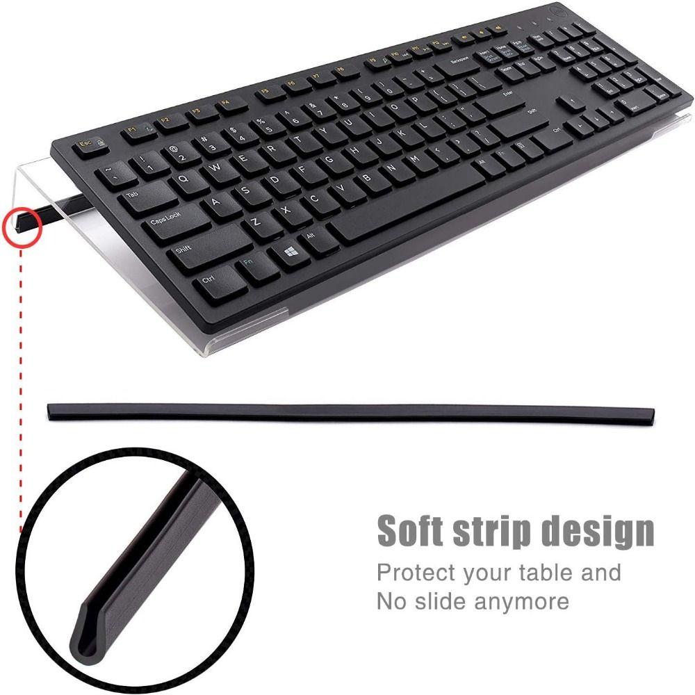 Ergonomic Design Computer Keyboard Holder Clear Keyboard Tray Acrylic Keyboard Stand Office Desk