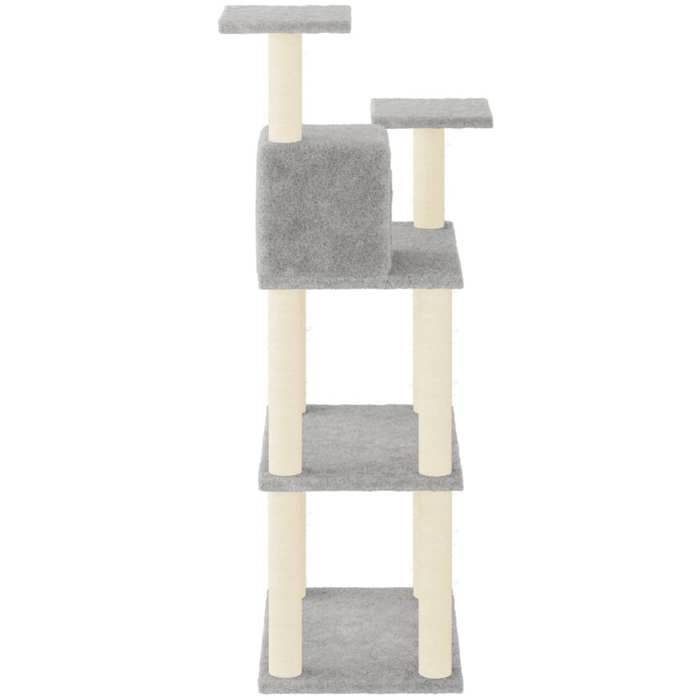 Exclusive House - Cat Tree with Light Grey Sisal Scratching Posts 118.5 Cm