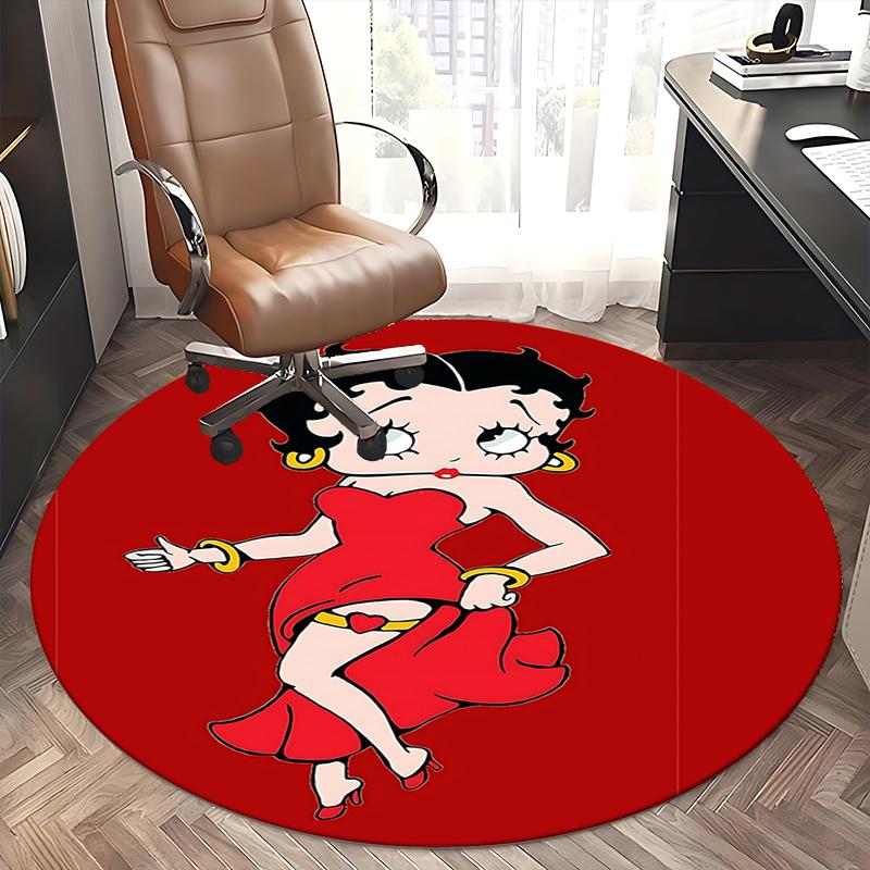 Tappetino Sedia Betty Boop - Tappeto Rotondo per Arredamento Casa, Uso Ufficio, Soggiorno