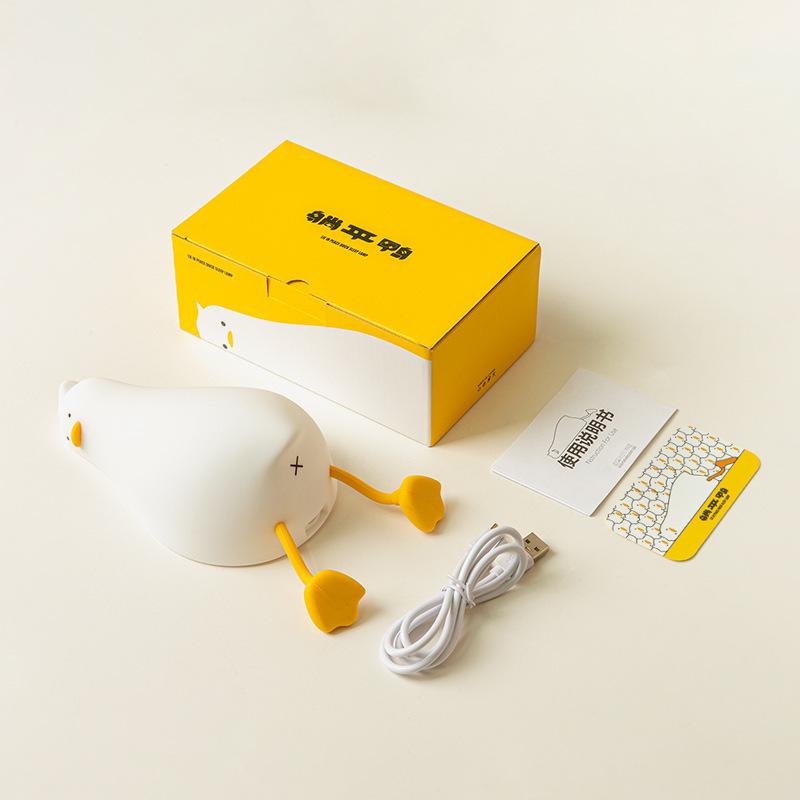 Duck Night Light: Children's Silicone Rechargeable Bedside Lamp