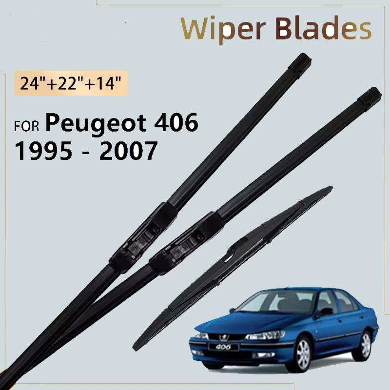 Front Rear Wiper Blades For Peugeot 406 Coupe Wagon Estate 1995 - 2007 2006 2005 2003 2002 2001 1997 Windshield Windscreen Brush